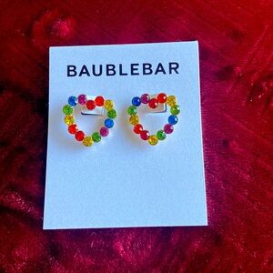 BaubleBar rainbow heart earrings